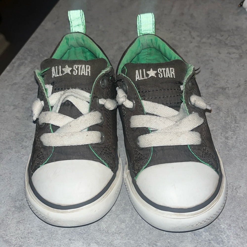 Olive green slip on toddler converse